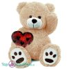 Teddybeer Barry + Rood Glitter Hart Pluche Knuffel XXL 100 cm