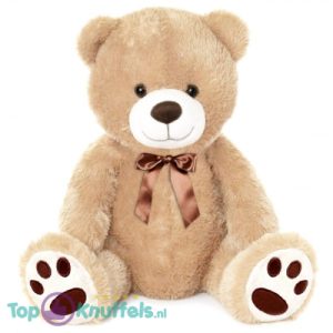 Teddybeer Frank (Lichtbruin met Strik) Pluche Knuffel XXL 100 cm
