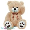 Teddybeer Barry (Beige met Strik) Pluche Knuffel XXL 100 cm
