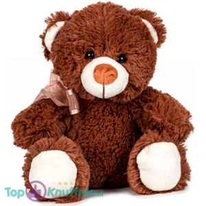 Teddybeer Fuzzy Bruin met Strikje Pluche Knuffel 20 cm