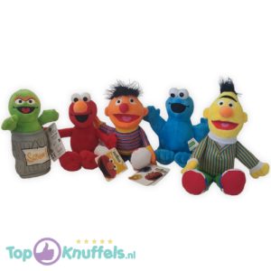 Sesamstraat Pluche Knuffel Set 22 cm (Elmo - Cookie Monster - Oscar Mopperkont - Bert en Ernie)