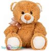 Teddybeer Fuzzy Beige met Strikje Pluche Knuffel 20 cm