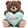 Teddybeer Tubby Bruin met Turquoise Hart Pluche Knuffel 30 cm