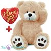 Teddybeer Charlie Pluche Knuffel XXL 100 cm + Ballon Love Goud 46 cm