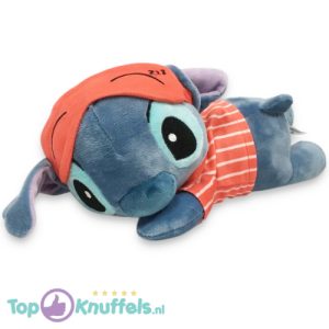 Stitch Slapend met Slaapmasker - Disney Lilo en Stitch Pluche Knuffel 35 cm (liggend)