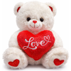 Teddybeer Lily (Wit met Rood Hart Love) Pluche Knuffel 30 cm