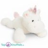 Unicorn Wit Pluche Knuffel Liggend 65 cm - Eenhoorn