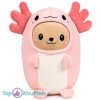 Kat in Roze Axolotl Onesie Pyjama Kawaii Pluche Knuffel 25 cm