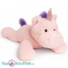 Unicorn Roze Pluche Knuffel Liggend 65 cm - Eenhoorn