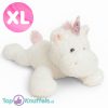 Unicorn Wit Pluche Knuffel Liggend 65 cm - Eenhoorn
