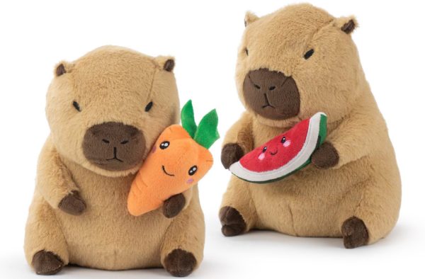 Capibara met Watermeloen Pluche Knuffel 25 cm - Afbeelding 2