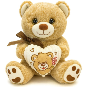 Teddybeer Bruin met Hart en Strik Pluche Knuffel 30 cm