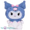 Kuromi (Blauw) Hello Kitty Fluffy Pluche Knuffel 30 cm