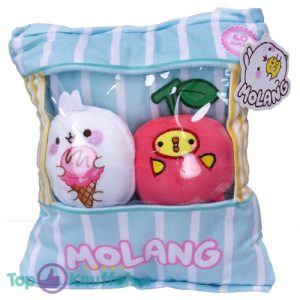 Molang Snack Zakje (IJsje en Aardbei) Pluche Knuffel 26 cm