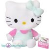 Hello Kitty Zittend (Roze/Turquoise) Pluche Knuffel 25 cm