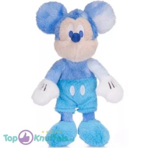 Mickey Mouse (Blauw) Disney Fluffy Pluche Knuffel 36 cm