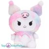 Kuromi (Regenboog) Hello Kitty Fluffy Pluche Knuffel 30 cm