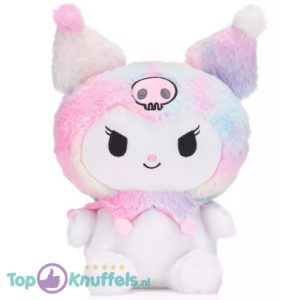 Kuromi (Regenboog) Hello Kitty Fluffy Pluche Knuffel 30 cm