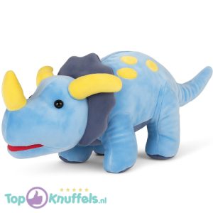 Triceratops Blauw Dinosaurus Pluche Knuffel 50 cm