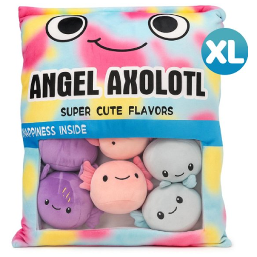 Snack Zakje met Mini Axolotl Pluche Knuffel XL 50 cm