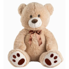 Teddybeer Frank (Lichtbruin met Strik) Pluche Knuffel XXL 100 cm