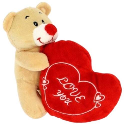 Teddybeer Staand met Rood Hart Pluche Knuffel 20 cm