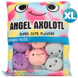 Snack Zakje met Mini Axolotl Pluche Knuffel XL 50 cm