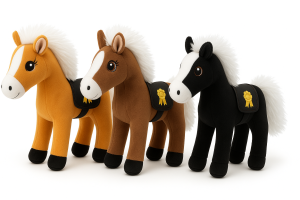 Paard (Zwart) Pluche Knuffel 30 cm