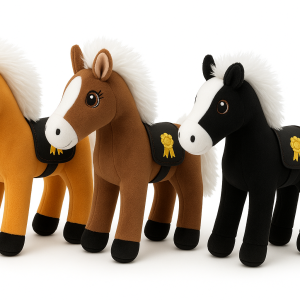 Paard (Zwart) Pluche Knuffel 30 cm