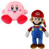 Super Mario Bros 28 cm + Kirby 15 cm Pluche Knuffel Set