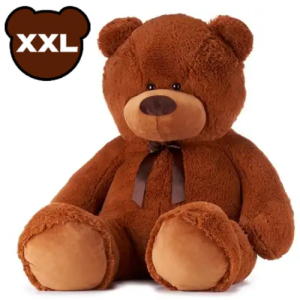 Teddybeer met Strik Pluche Knuffel (Bruin) XXL 130 cm