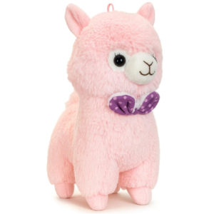 Alpaca met Strikje (Roze) Pluche Knuffel 30 cm
