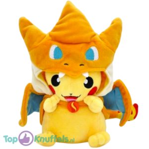 Pikachu met Charizard Poncho Pokémon Pluche Knuffel 30 cm