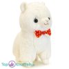 Alpaca met Strikje (Wit) Pluche Knuffel 30 cm
