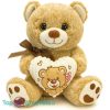Teddybeer Bruin met Hart en Strik Pluche Knuffel 30 cm