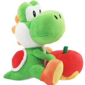 Yoshi met Appel Super Mario Bros Pluche Knuffel 25 cm