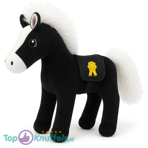 Paard (Zwart) Pluche Knuffel 30 cm