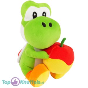 Yoshi met Appel Super Mario Bros Pluche Knuffel 25 cm