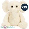 Olifant (Wit) Pluche Knuffel XXL 80 cm