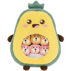 Avocado Pluche Knuffel XL 50 cm + 6 mini knuffels 10 cm