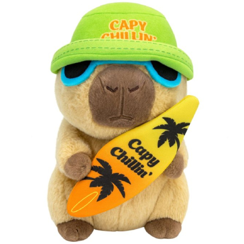 Capibara met Surfplank Pluche Knuffel 26 cm