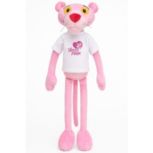 Pink Panther Wit T-Shirt Pluche Knuffel 55 cm