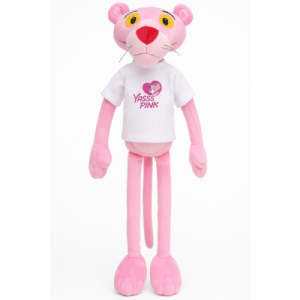 Pink Panther Wit T-Shirt Pluche Knuffel 55 cm