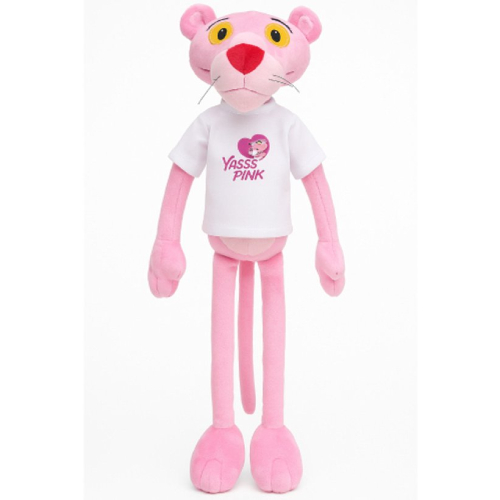 Pink Panther Wit T-Shirt Pluche Knuffel 55 cm