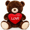 Teddybeer (Donkerbruin) Bobby met Hart Pluche Knuffel 40 cm