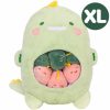 Dinosaurus Pluche Knuffel XL 50 cm + 6 mini Dinosaurus knuffels 10 cm