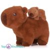 Capibara (Donkerbruin) met Baby Capybara Pluche Knuffel 26 cm