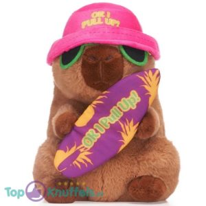 Capibara met Surfplank Pluche Knuffel 26 cm