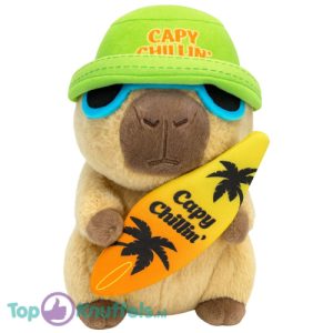 Capibara met Surfplank Pluche Knuffel 26 cm
