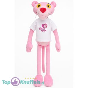 Pink Panther Wit T-Shirt Pluche Knuffel 55 cm